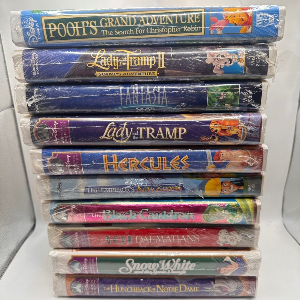 NWT Disney VHS Lot 10 Factory Sealed Movies Snow White, etc  NEW Sealed